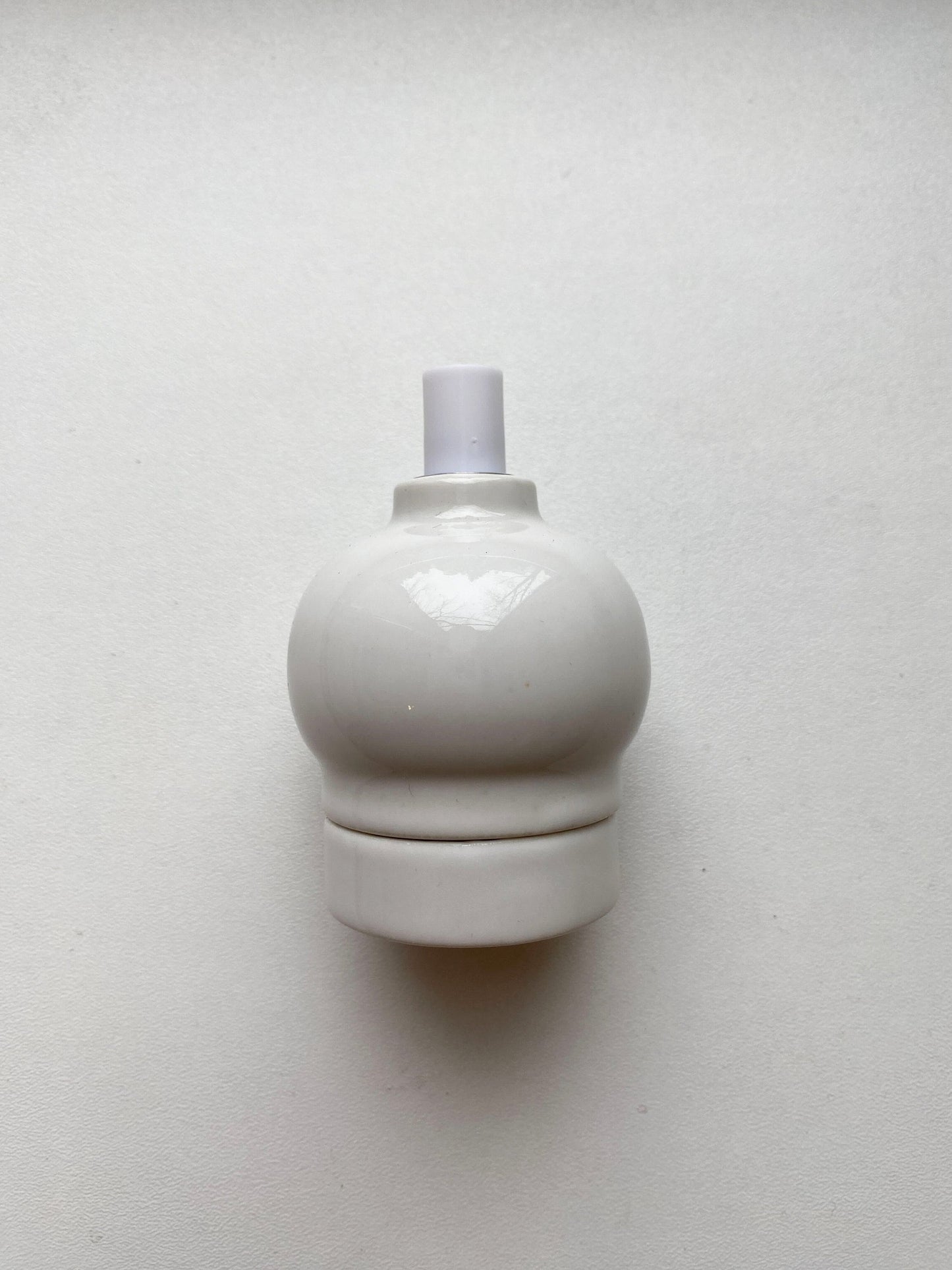 Apple Shape Porcelain Lamp Holder E27 Hanging Vintage Loft Retro Cottage Ceramic Black & White