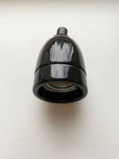 Porcelain Lamp Holder E27 Hanging Vintage Loft Retro Cottage Ceramic Black