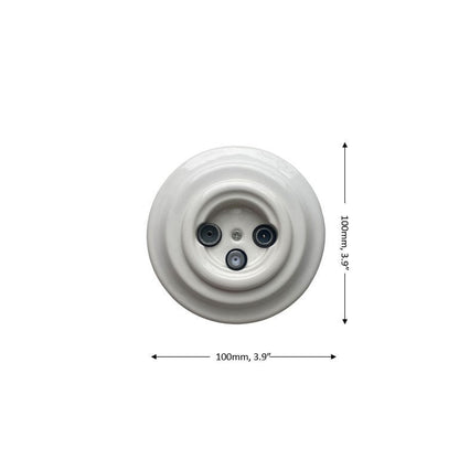 Porcelain Loft Retro TV/SAT Socket Flush-Mounting Vintage Cottage Ceramic White