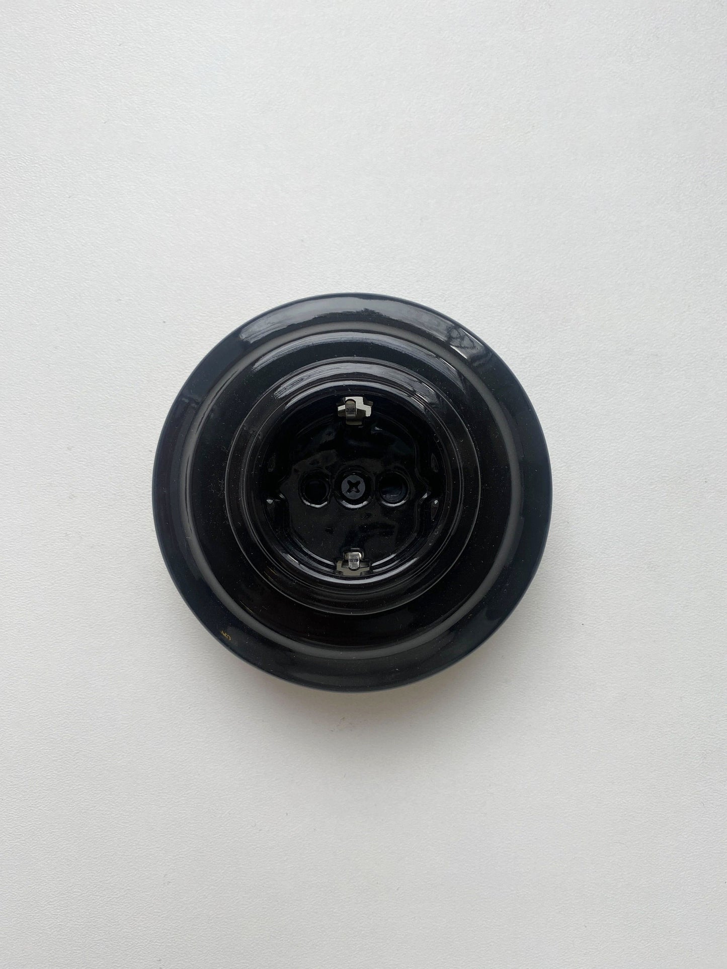 Power Sockets Porcelain German Schuko Loft Retro Electrical Flush-Mounting Vintage Cottage Ceramic Black