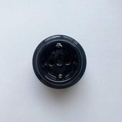 Power Socket Porcelain Loft Retro Electrical German Schuko Surface-Mounting Vintage Cottage Ceramic Black