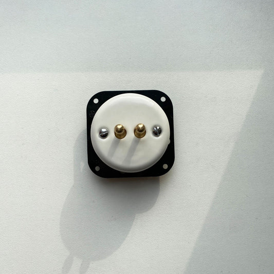 Porcelain Loft Retro Connection Inner Part Toggle Wall Light Switch 2-gang 2-way Flush-Mounting Vintage Cottage Home Decor White