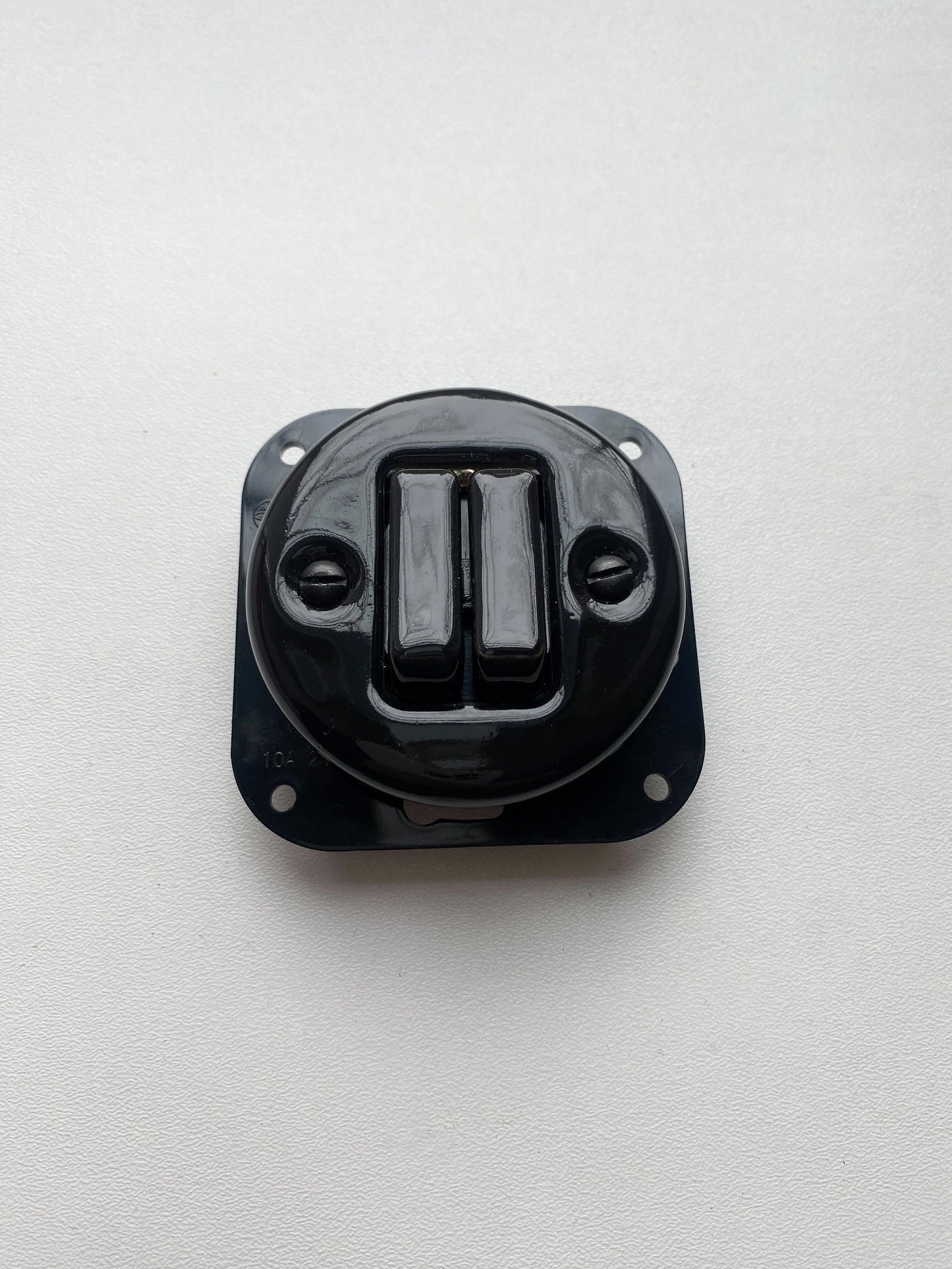 Light Switch Porcelain Loft Retro 2-gang Connection Inner Part Two-way Flush-Mounting Vintage Cottage Ceramic Black