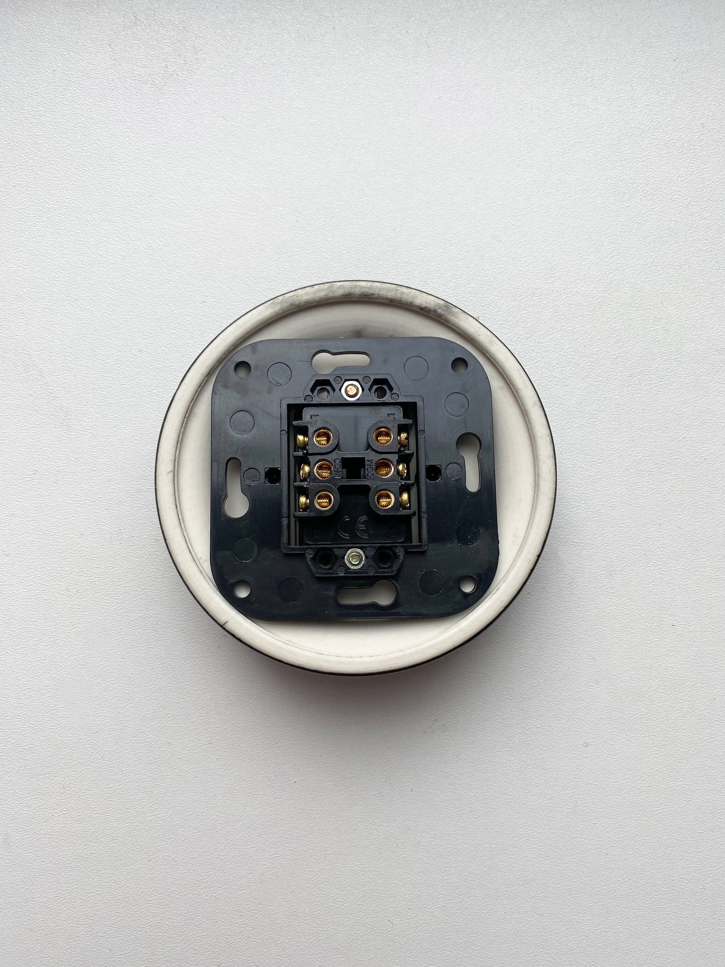 Light Switch Porcelain Loft Retro 2-gang Two-way Flush-Mounting Vintage Cottage Ceramic Black