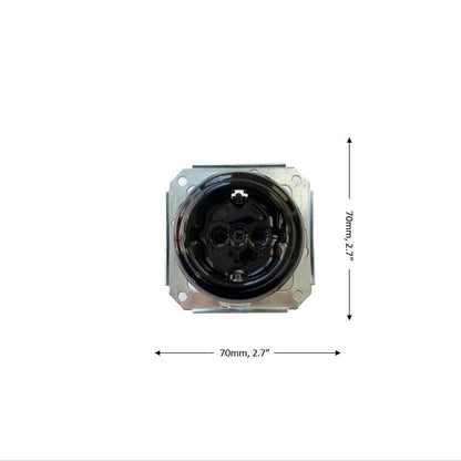 Power Socket Insert Porcelain Loft Retro Electrical German Schuko Flush-Mounting Vintage Cottage Ceramic Black