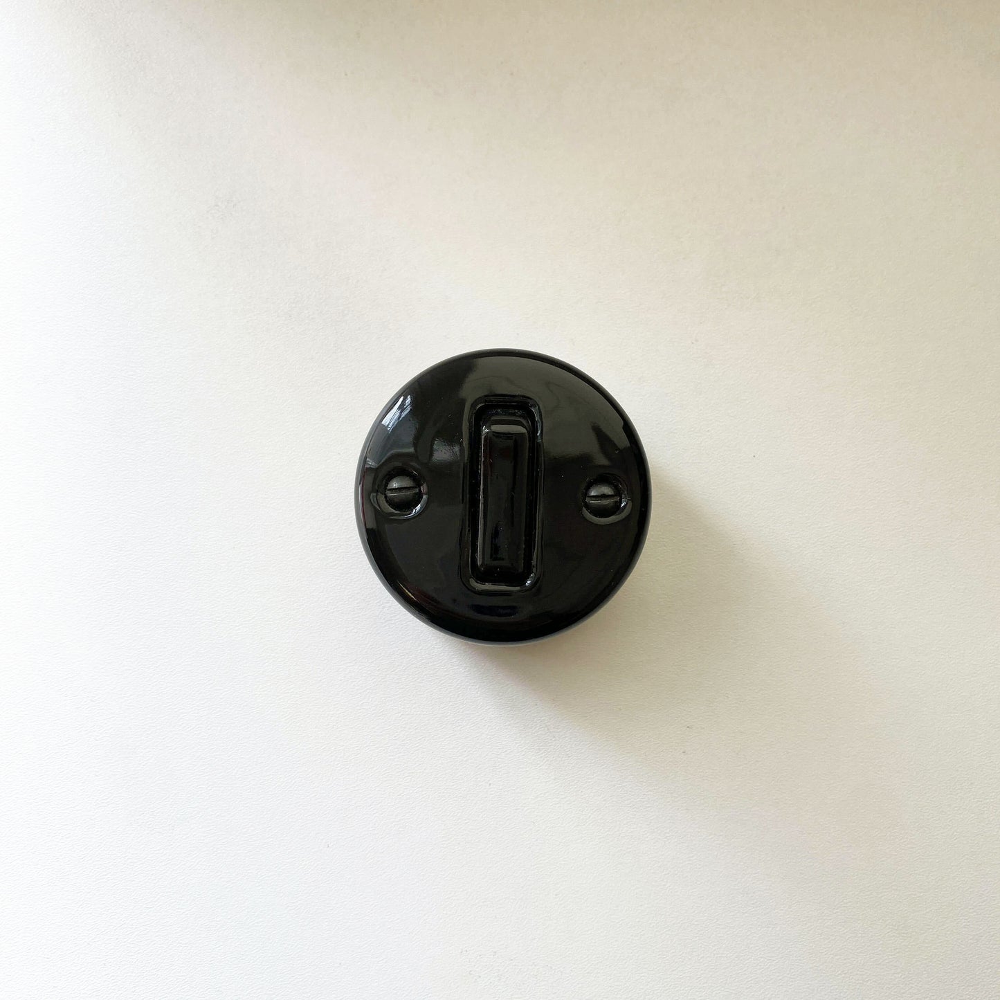 Light Switch Porcelain Loft Retro 1 Gang Two-way Surface-Mounting Vintage Cottage Ceramic Black
