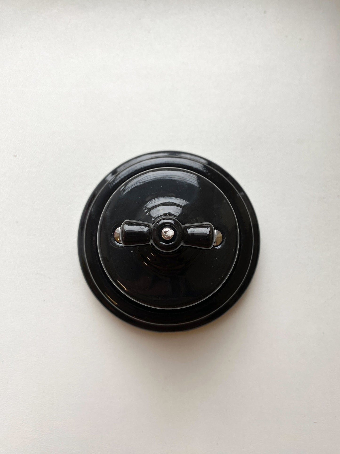Porcelain Loft Retro Single Porcelain Frame With Plastic Part Surface Mounted Vintage Cottage Ceramic Black