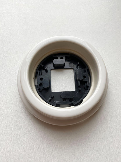 Porcelain Loft Retro Single Porcelain Frame With Plastic Part Surface Mounted Vintage Cottage Ceramic White
