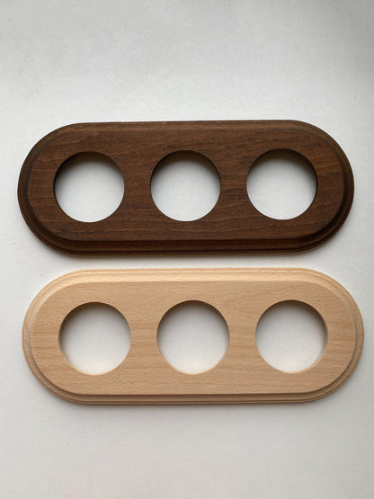 Wooden Loft Retro Triple Socket Frame For Flush-Mounted Series Vintage Cottage Natural Wood