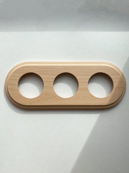 Wooden Loft Retro Triple Socket Frame For Flush-Mounted Series Vintage Cottage Natural Wood