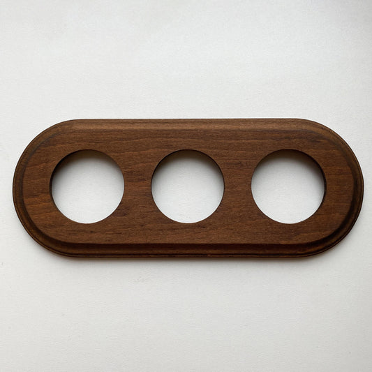 Wooden Loft Retro Triple Socket Frame For Flush-Mounted Series Vintage Cottage Dark Wood