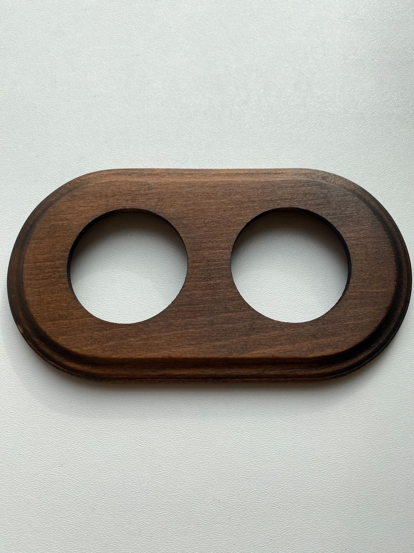 Wooden Loft Retro Double Socket Frame For Flush-Mounted Series Vintage Cottage Dark Wood