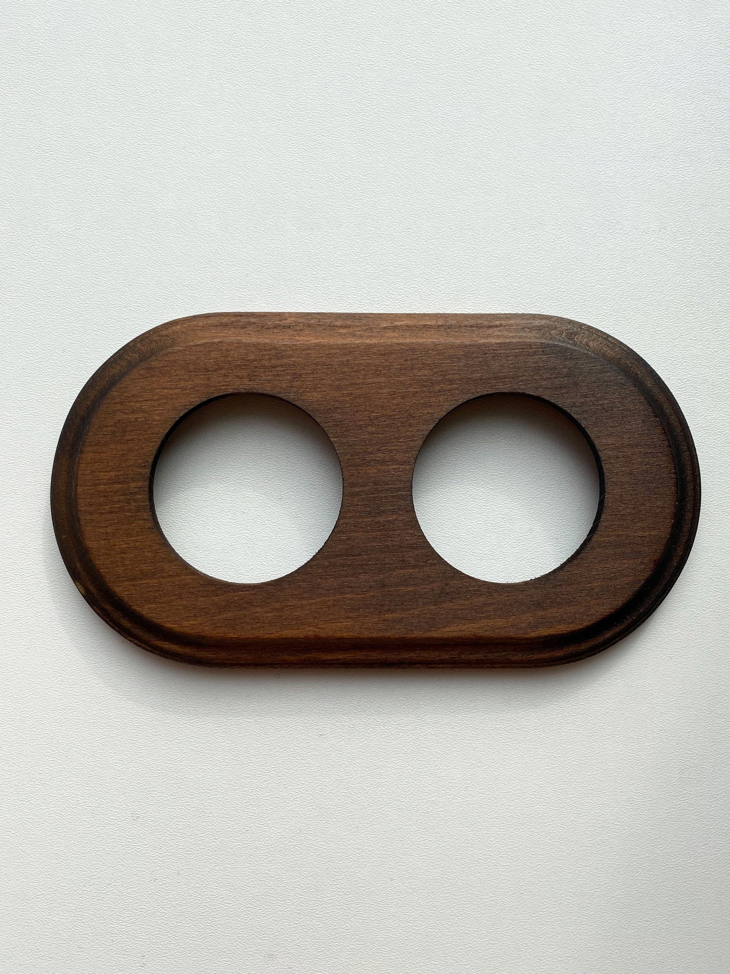 Wooden Loft Retro Double Socket Frame For Flush-Mounted Series Vintage Cottage Dark Wood