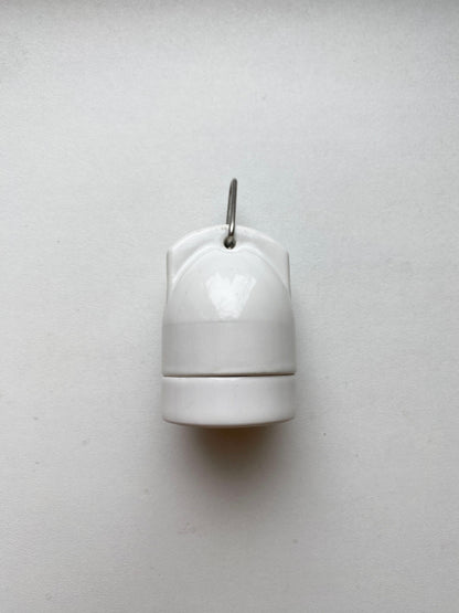 Hanging Lamp Holder Porcelain E27 Hanging Vintage Loft Retro Cottage Ceramic White