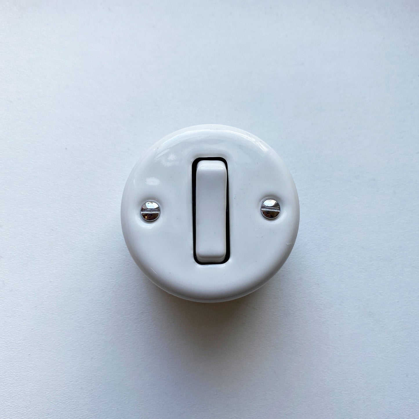 Light Switch Porcelain Loft Retro 1 Gang Two-way Surface-Mounting Vintage Cottage Ceramic White