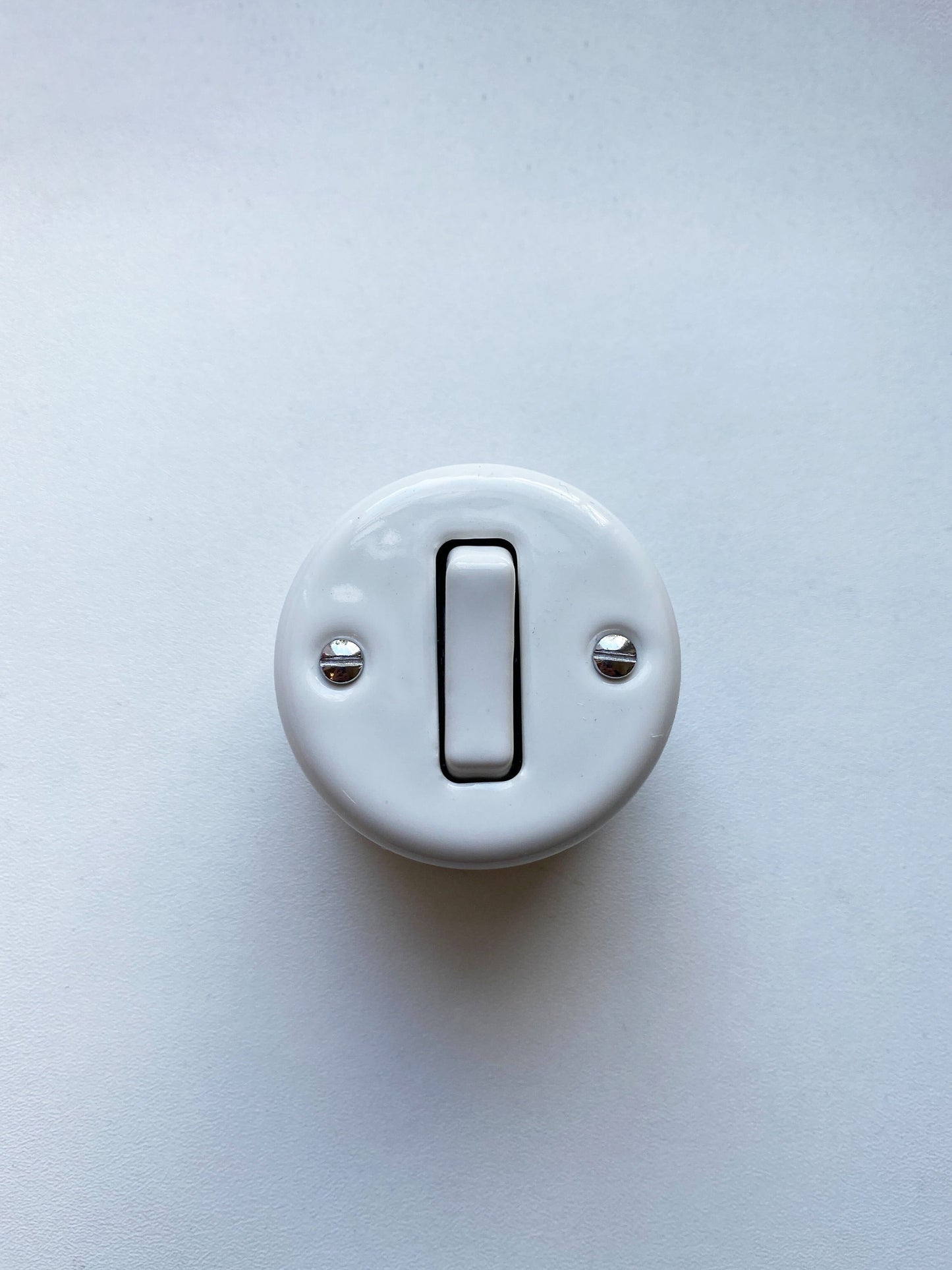 Light Switch Porcelain Loft Retro 1 Gang Two-way Surface-Mounting Vintage Cottage Ceramic White