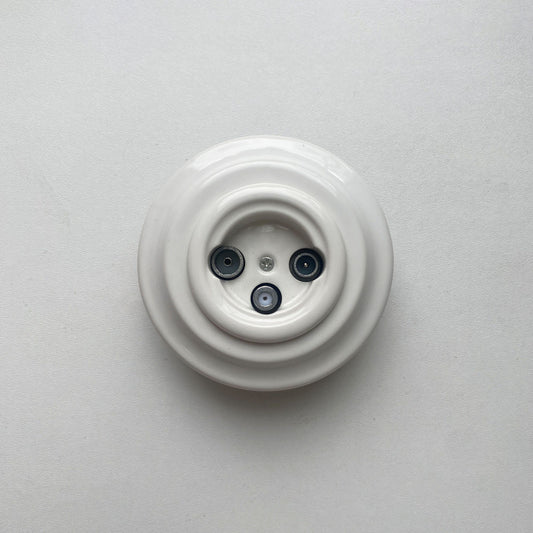 Porcelain Loft Retro TV/SAT Socket Flush-Mounting Vintage Cottage Ceramic White