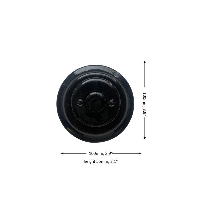 Light Switch Porcelain Loft Retro Electrical Dimmer Switch Flush-Mounting Vintage Cottage Ceramic Black