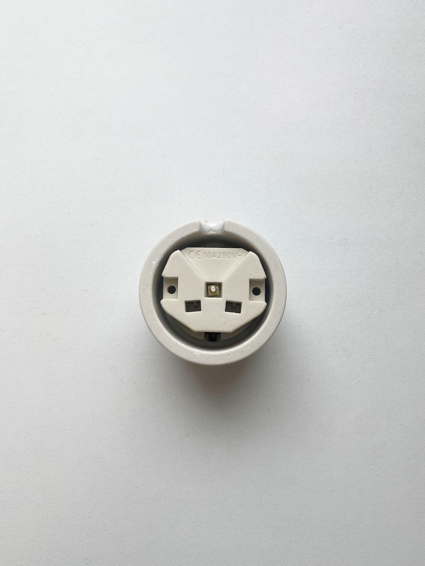 Power Socket Porcelain Loft Retro Electrical German Schuko Surface-Mounting Vintage Cottage Ceramic White