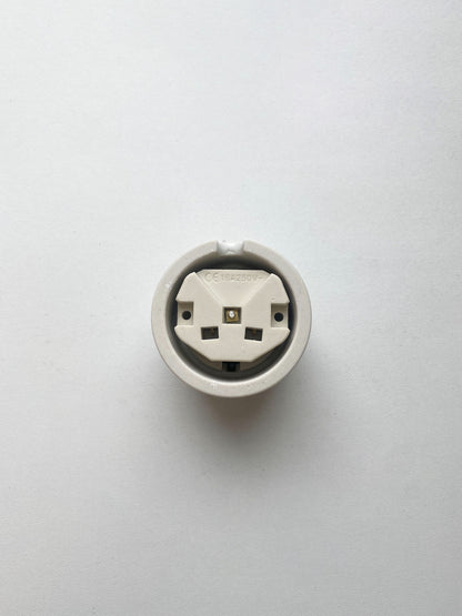 Power Socket Porcelain Loft Retro Electrical German Schuko Surface-Mounting Vintage Cottage Ceramic White