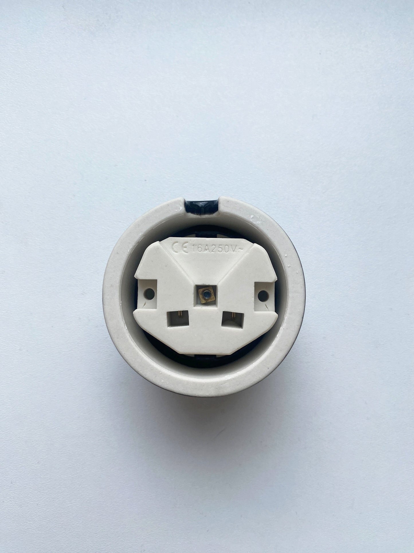 Power Socket Porcelain Loft Retro Electrical German Schuko Surface-Mounting Vintage Cottage Ceramic Black