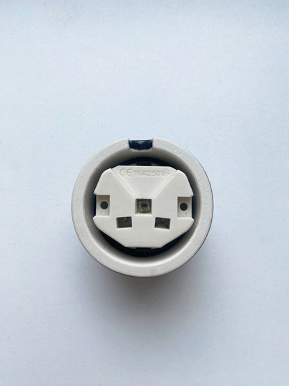 Power Socket Porcelain Loft Retro Electrical German Schuko Surface-Mounting Vintage Cottage Ceramic Black