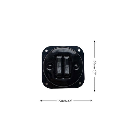 Light Switch Porcelain Loft Retro 2-gang Connection Inner Part Two-way Flush-Mounting Vintage Cottage Ceramic Black