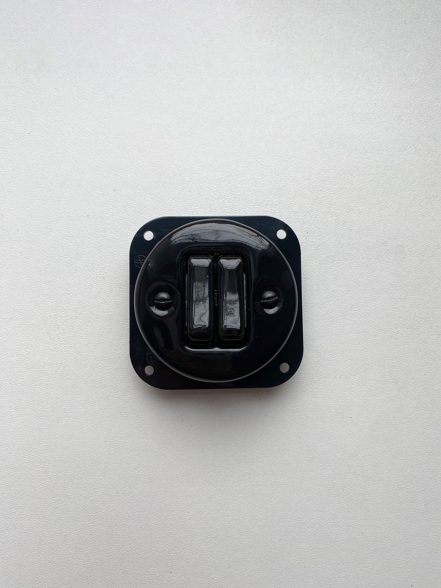 Light Switch Porcelain Loft Retro 2-gang Connection Inner Part Two-way Flush-Mounting Vintage Cottage Ceramic Black