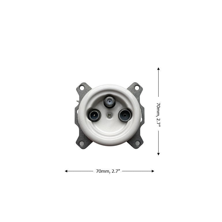 Porcelain Connection Inner Part Loft Retro TV/SAT Socket Flush-Mounting Vintage Cottage Ceramic White