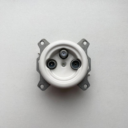 Porcelain Connection Inner Part Loft Retro TV/SAT Socket Flush-Mounting Vintage Cottage Ceramic White