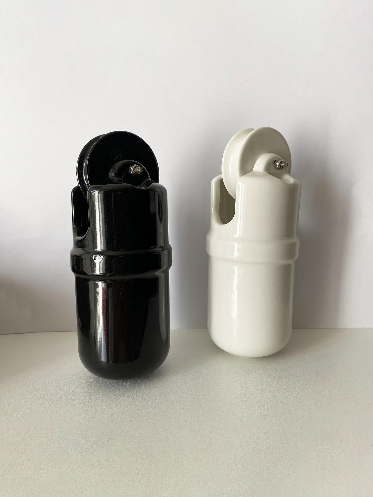 Porcelain Counterweight Vintage Loft Retro Cottage Ceramic Surface Mounting Black & White