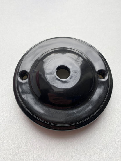 Ceiling Rose Big Dome Shape Porcelain Surface Mounting Vintage Loft Retro Cottage Ceramic Black