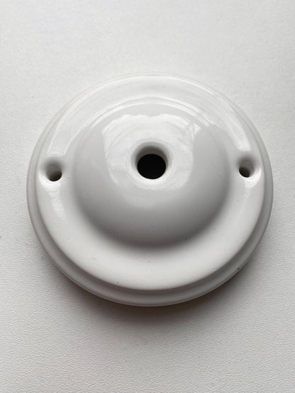 Ceiling Rose Big Dome Shape Porcelain Surface Mounting Vintage Loft Retro Cottage Ceramic White