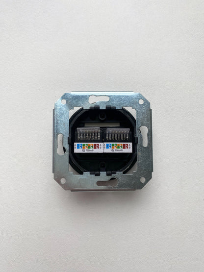 Porcelain Loft Retro Connection Inner Part Electrical Network Socket RJ45 Flush-Mounting Vintage Cottage Ceramic Black