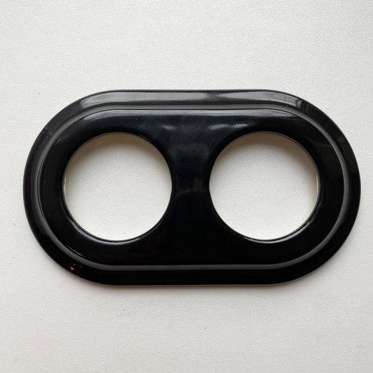 Porcelain Loft Retro Double Porcelain Frame For Flush-Mounted Series Vintage Cottage Ceramic Black
