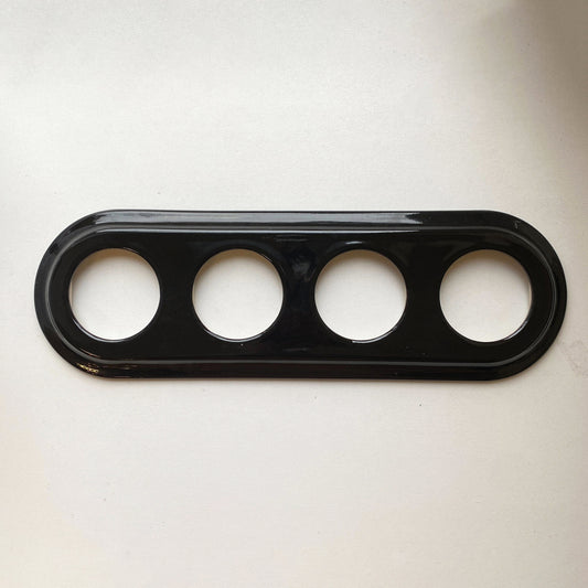 Porcelain Loft Retro Quadruple Porcelain Frame 4 Holes For Flush-Mounted Series Vintage Cottage Ceramic Black