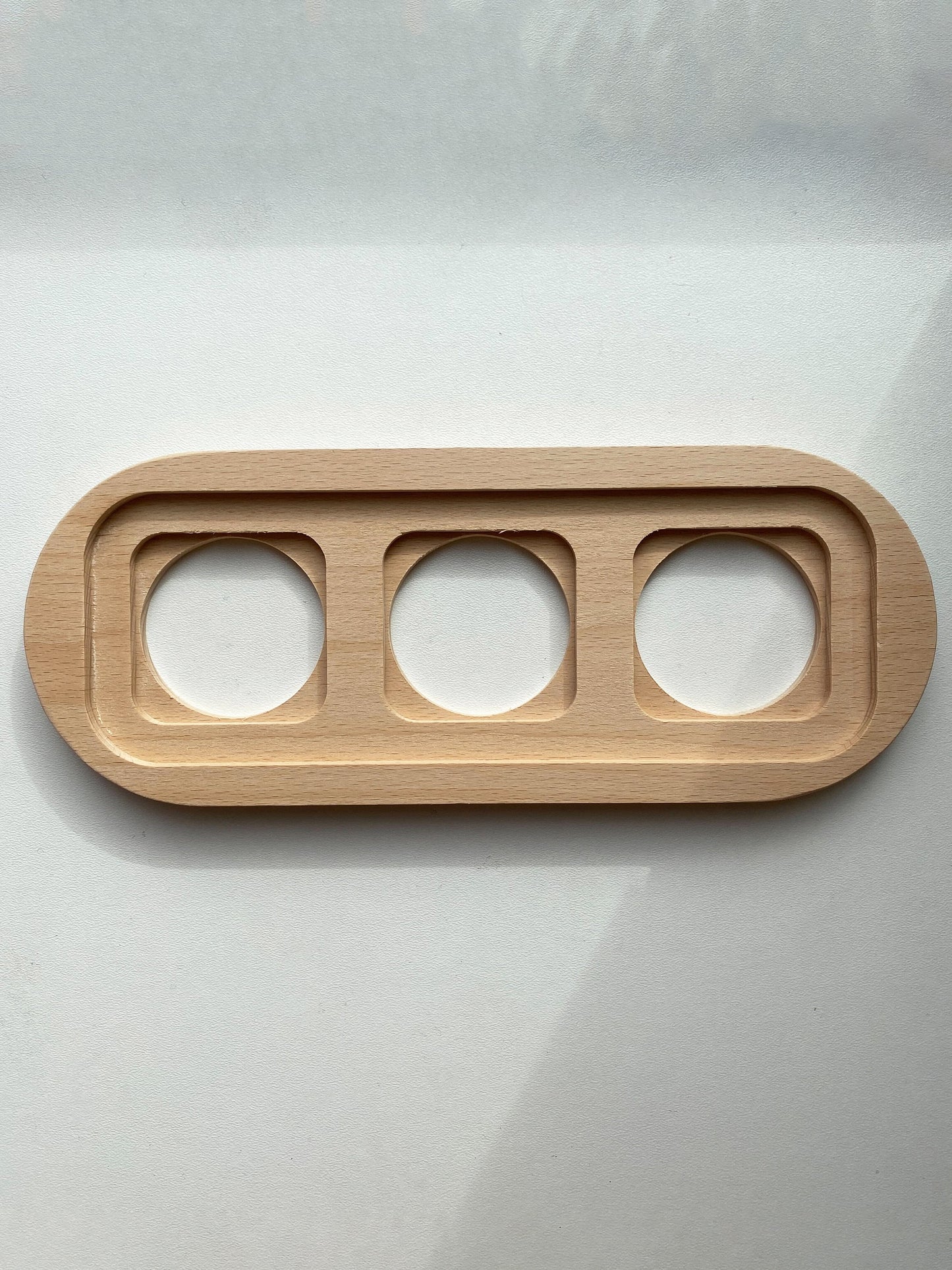 Wooden Loft Retro Triple Socket Frame For Flush-Mounted Series Vintage Cottage Natural Wood