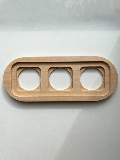 Wooden Loft Retro Triple Socket Frame For Flush-Mounted Series Vintage Cottage Natural Wood