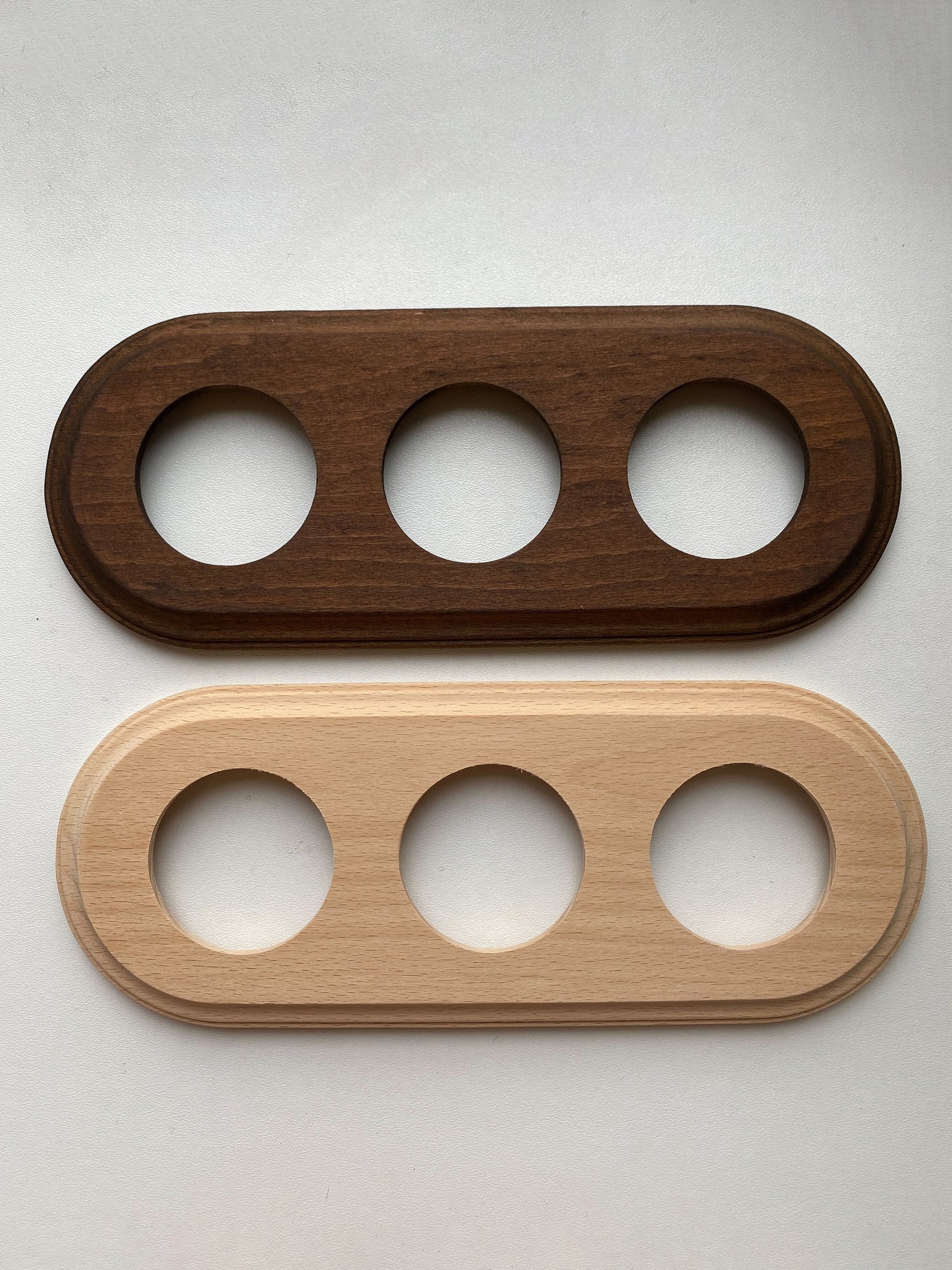 Wooden Loft Retro Triple Socket Frame For Flush-Mounted Series Vintage Cottage Dark Wood