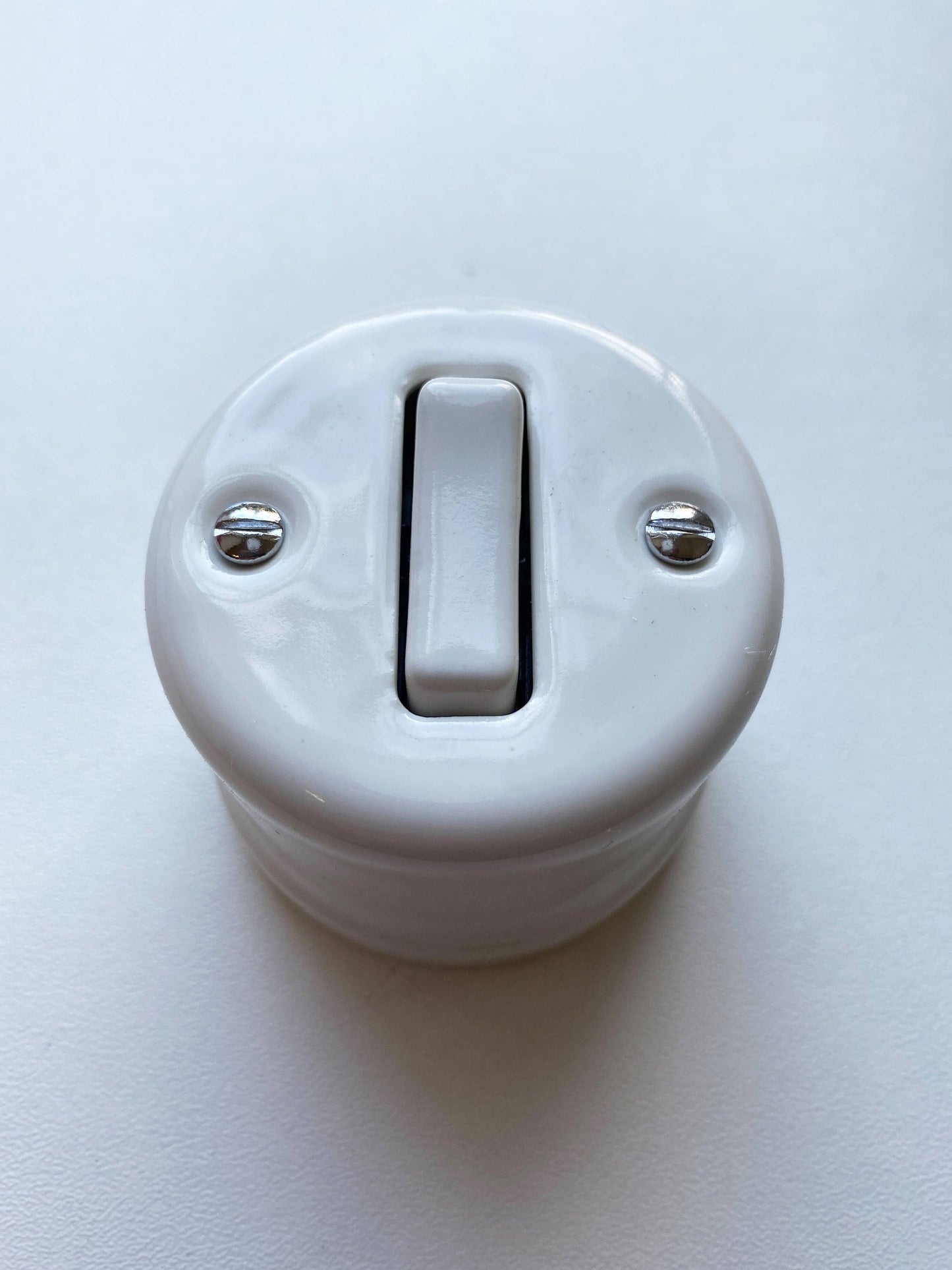 Light Switch Porcelain Loft Retro 1 Gang Two-way Surface-Mounting Vintage Cottage Ceramic White