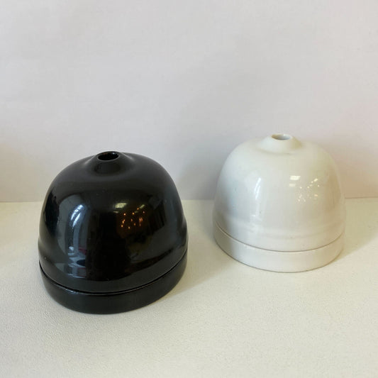 Porcelain Ceiling Cup Surface Mounting Vintage Loft Retro Cottage Ceramic Black & White