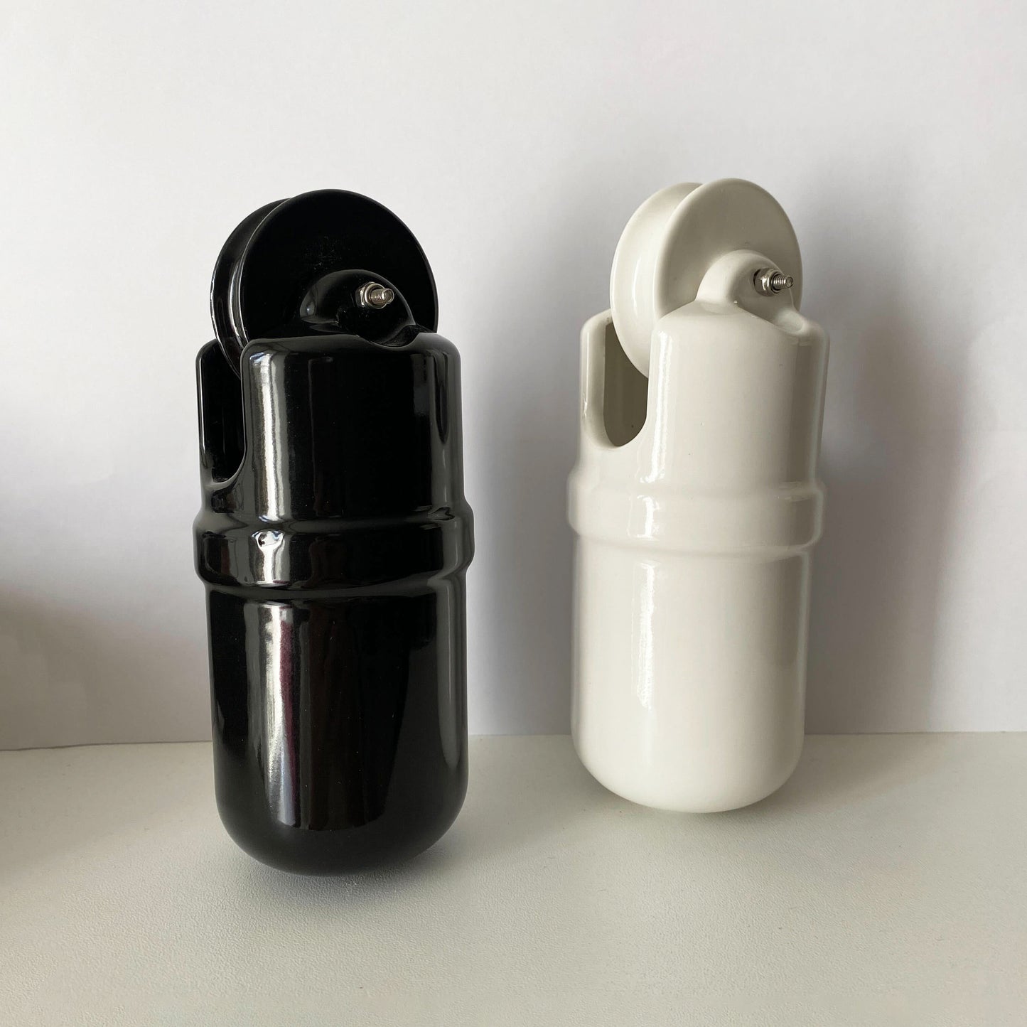 Porcelain Counterweight Vintage Loft Retro Cottage Ceramic Surface Mounting Black & White