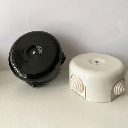 Porcelain Junction Box Loft Retro Cottage Ceramic Vintage Surface Mounting Black & White