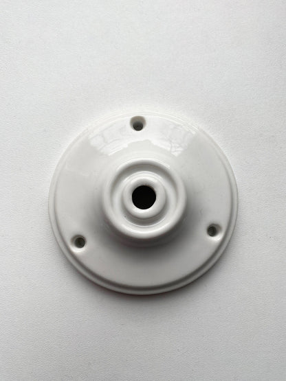 Ceiling Rose Big Cone Shape Porcelain Surface Mounting Vintage Loft Retro Cottage Ceramic White