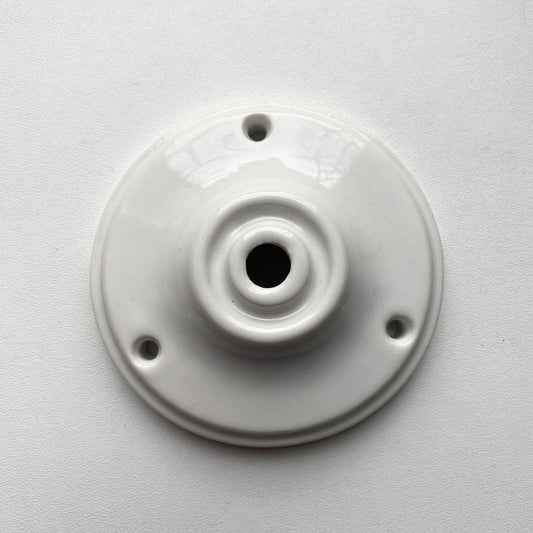 Ceiling Rose Big Cone Shape Porcelain Surface Mounting Vintage Loft Retro Cottage Ceramic White