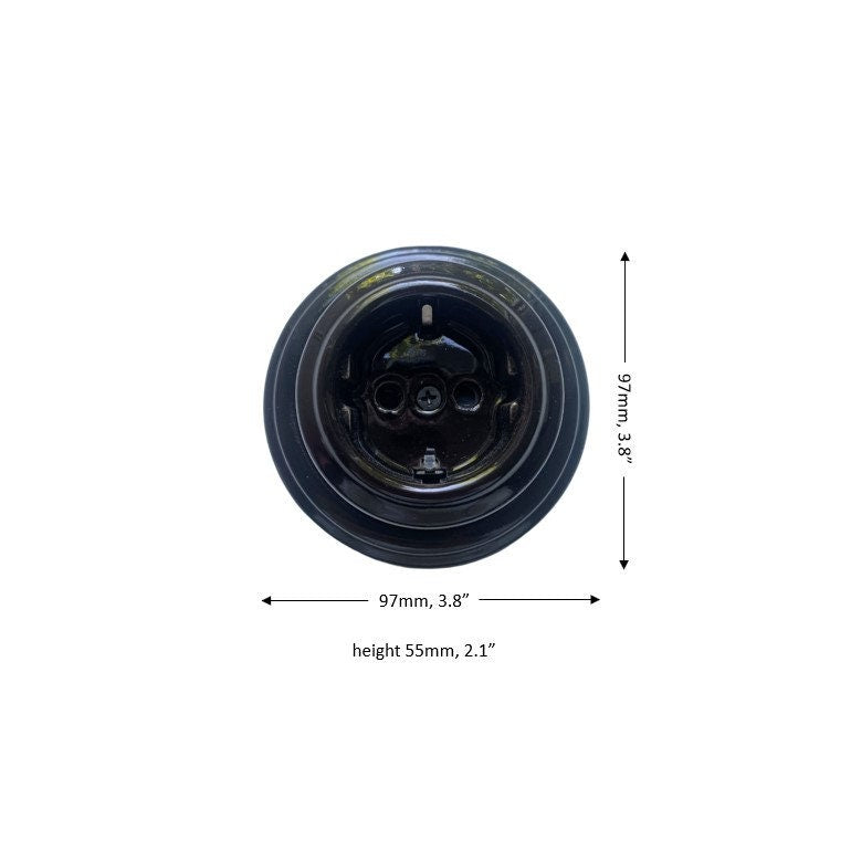 Surface-Mounting German Schuko Power Socket Porcelain Loft Retro Electrical Vintage Cottage Ceramic Black