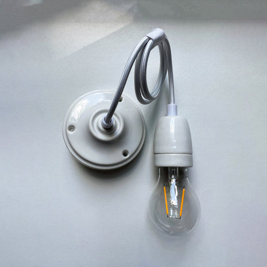 Porcelain Pendant Lamp Set E27 Loft Retro Surface-Mounting Vintage Cottage Home Decor White