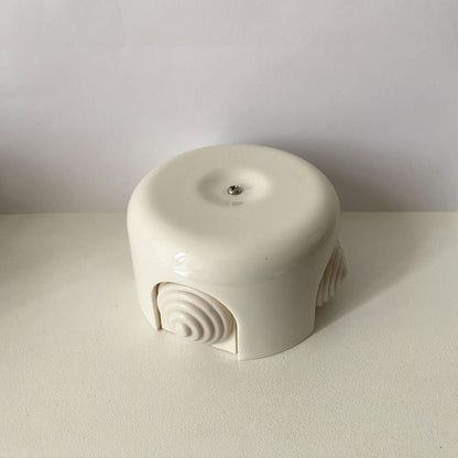 Porcelain Junction Box Loft Retro Vintage Cottage Ceramic Surface Mounting White