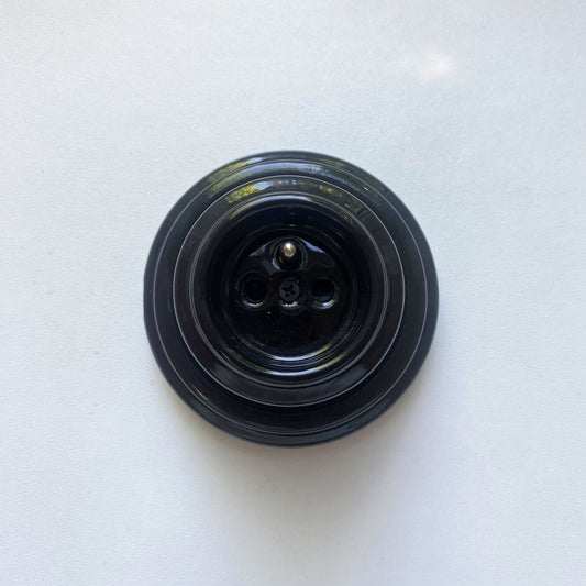 Surface-Mounting French Schuko Power Socket Porcelain Loft Retro Electrical Vintage Cottage Ceramic Black