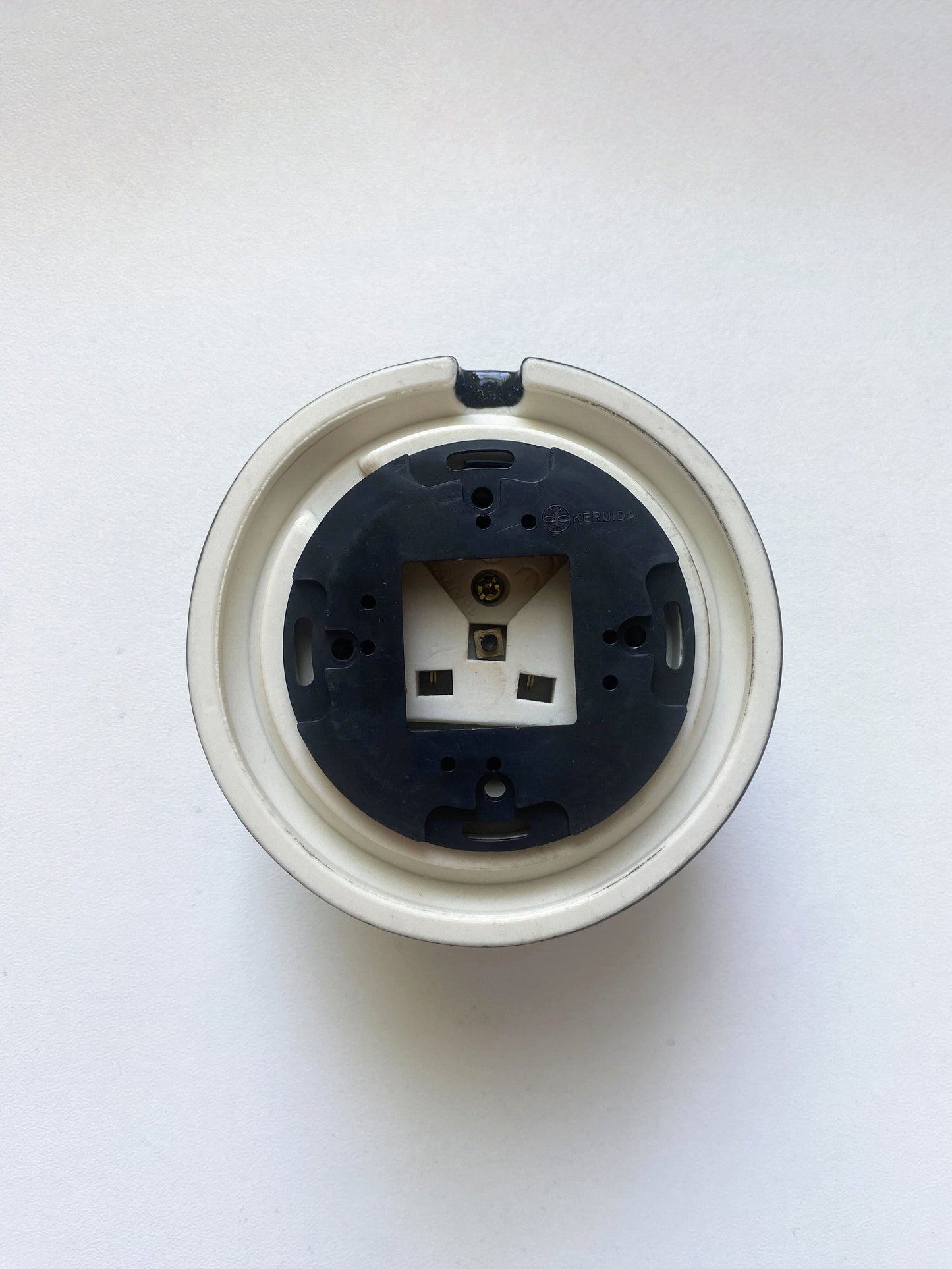 Surface-Mounting French Schuko Power Socket Porcelain Loft Retro Electrical Vintage Cottage Ceramic Black